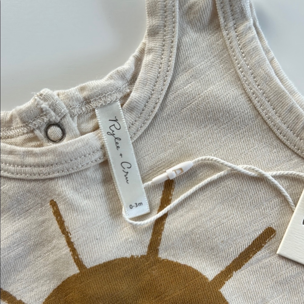 Rylee + Cru Beige Sunburst Romper - Picture 2 of 5